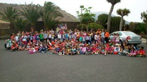 Los chicos encantados en las excursiones.