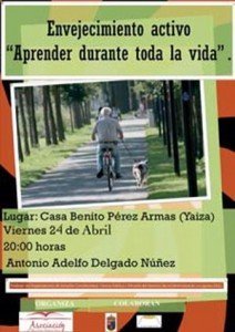El profesor Antonio Adelfo Delgado estará este viernes 24 de abril a las 20:00 horas en la Casa de la Cultura de Yaiza.