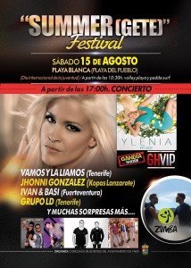Grupos musicales, djs y la animación de Ylenia Padilla, el sábado a las 17:00 horas  en la playa de Playa Blanca.